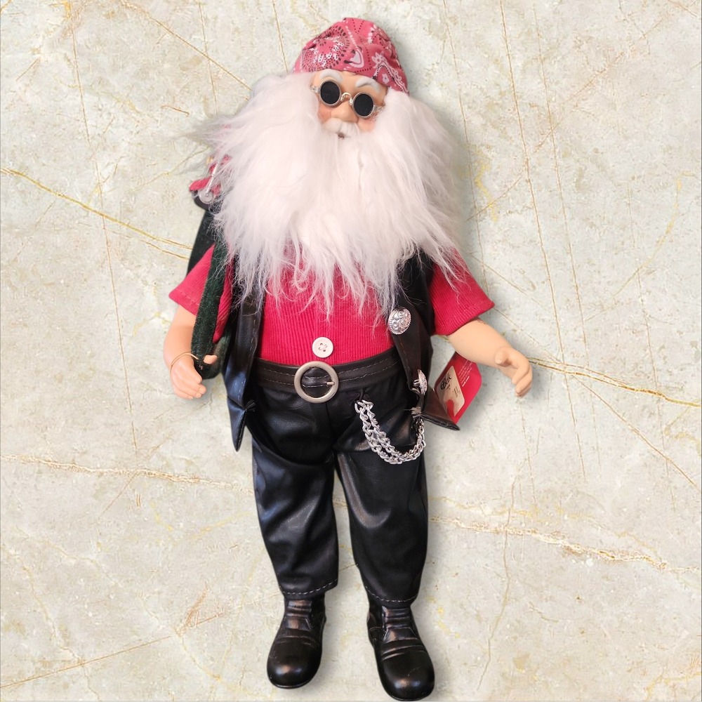 Harley Santa Claus Biker Figurine Belk Home Accents Wish List Wonderland 17"‎
